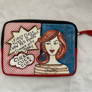 Brighton Pop Art Clutch - Red and Blue